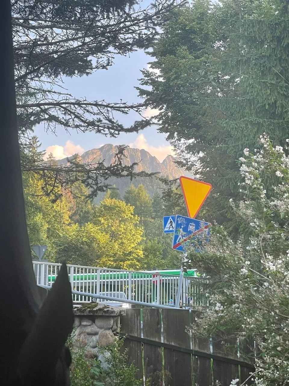 Giewont at sunset seen from outside Willa Storczyk on Droga na Bystre