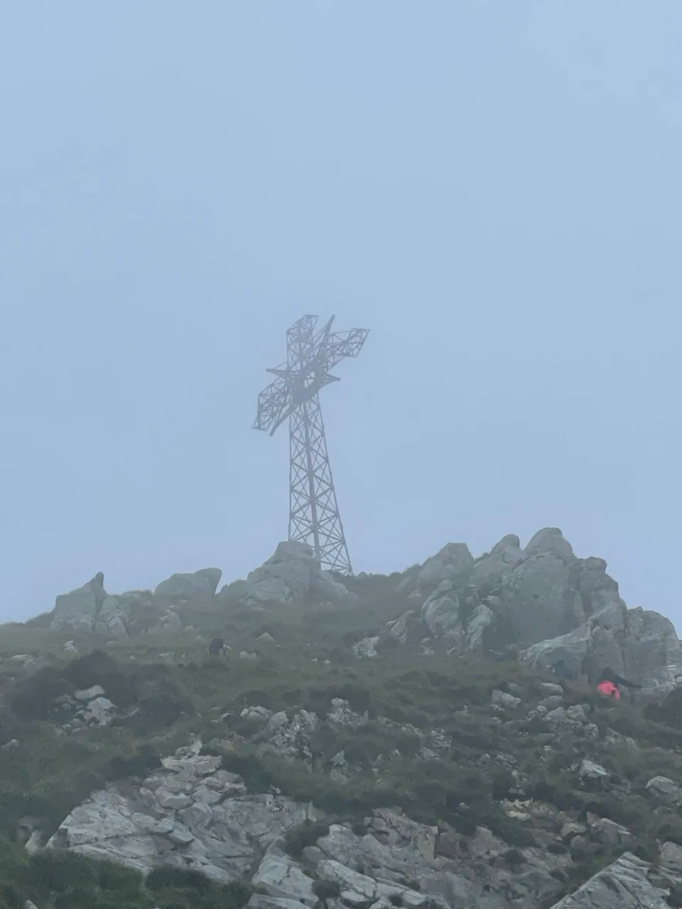 The steel cross on the summit of Giewont